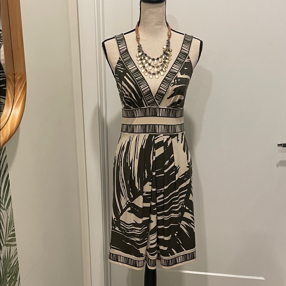 BCBGMaxAzria Black and Cream Mini Dress